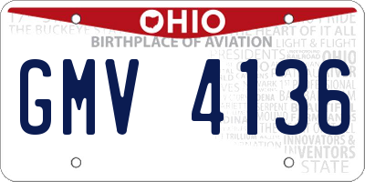 OH license plate GMV4136