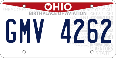 OH license plate GMV4262