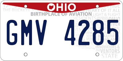 OH license plate GMV4285