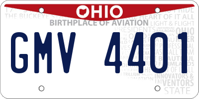 OH license plate GMV4401