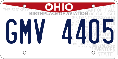 OH license plate GMV4405
