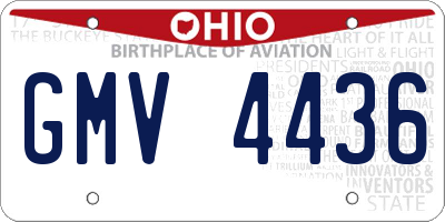 OH license plate GMV4436