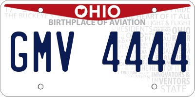 OH license plate GMV4444