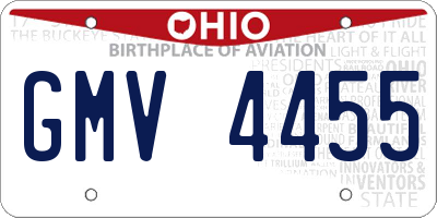 OH license plate GMV4455