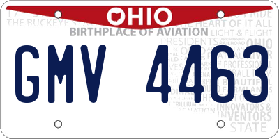 OH license plate GMV4463