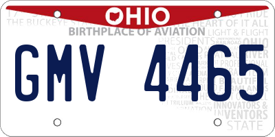 OH license plate GMV4465