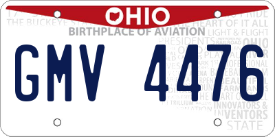 OH license plate GMV4476