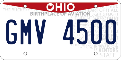 OH license plate GMV4500