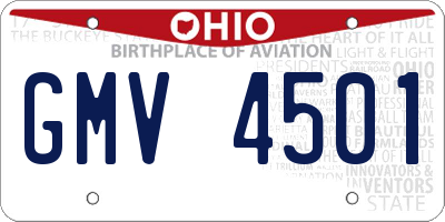 OH license plate GMV4501