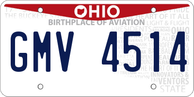 OH license plate GMV4514