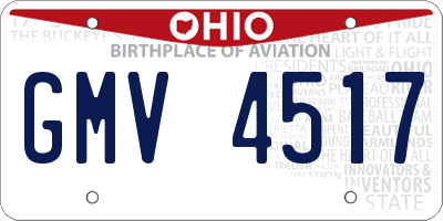 OH license plate GMV4517