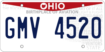 OH license plate GMV4520