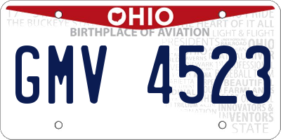 OH license plate GMV4523