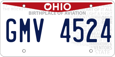 OH license plate GMV4524