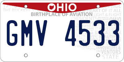 OH license plate GMV4533