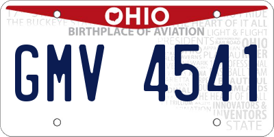 OH license plate GMV4541