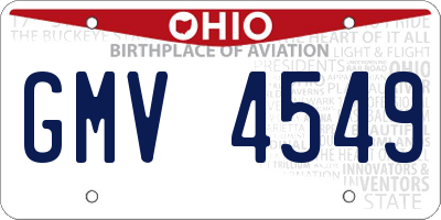 OH license plate GMV4549