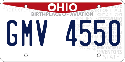 OH license plate GMV4550