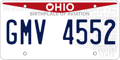 OH license plate GMV4552