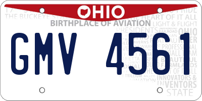 OH license plate GMV4561