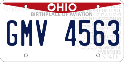 OH license plate GMV4563
