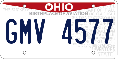 OH license plate GMV4577