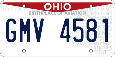 OH license plate GMV4581