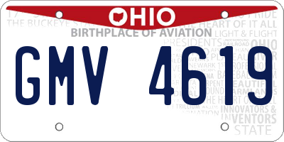OH license plate GMV4619