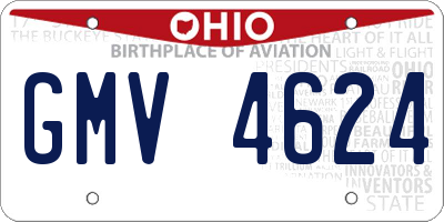 OH license plate GMV4624