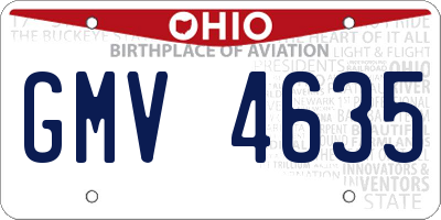 OH license plate GMV4635