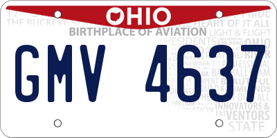 OH license plate GMV4637