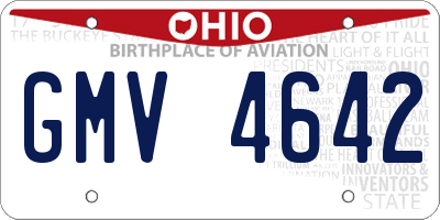 OH license plate GMV4642