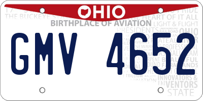 OH license plate GMV4652