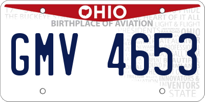 OH license plate GMV4653
