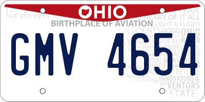 OH license plate GMV4654