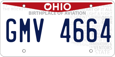 OH license plate GMV4664