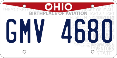 OH license plate GMV4680