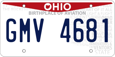 OH license plate GMV4681
