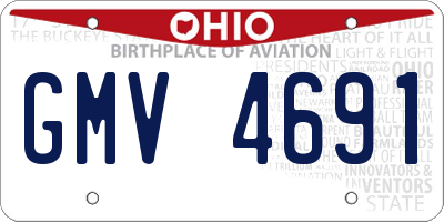 OH license plate GMV4691