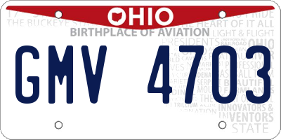 OH license plate GMV4703