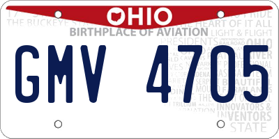 OH license plate GMV4705