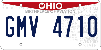 OH license plate GMV4710