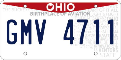 OH license plate GMV4711