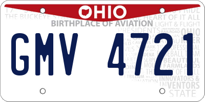 OH license plate GMV4721
