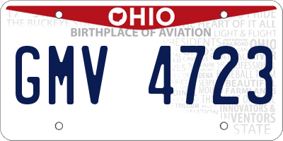 OH license plate GMV4723