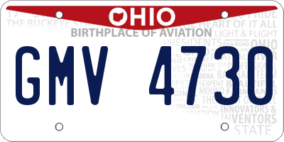 OH license plate GMV4730