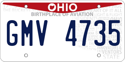 OH license plate GMV4735