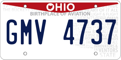 OH license plate GMV4737