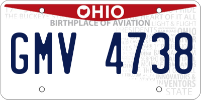 OH license plate GMV4738