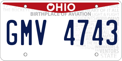 OH license plate GMV4743